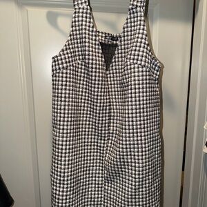 Stylish Black and White Checkered Dress